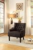 Modern Traditional Accent Chair Button Tufted Textured Fabric Upholstery Solid Wood 1pc Living Room Furniture - as Pic