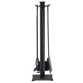 Wrought Iron Fireplace Tools with Decor Holder (style: A)
