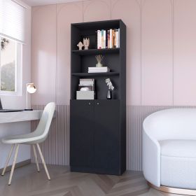 Bookcase Dual-Door Benzoni, Office (Color: Ebony)