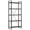 Industrial 5 Tier Solid Wood Bookcase