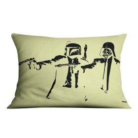 Banksy Pulp Fiction Star Wars Yellow Cushion (Insert: With Insert, size: 18" X 18")