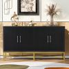 U_STYLE Distinctive Features of Four-Door Sideboard with Metal and Cross-Leg Design,Suitable for Living Rooms,Entrance and Study