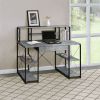 Office Desk with Open Shelves and Hutch