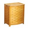 Oceanstar Bowed Front Laundry Wood Hamper with Interior Bag