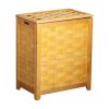 OceanstarRectangular Veneer Laundry Wood Hamper with Interior Bag