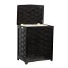 OceanstarRectangular Veneer Laundry Wood Hamper with Interior Bag