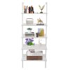 Minimalist Industrial-Chic Wall Mounted 5-Tier Etagere Ladder Shelf Bookcase
