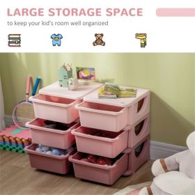 Kids Storage Unit Dresser (Color: Pink)