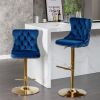 A&A Furniture Modern Swivel Velvet Barstools Adjusatble Seat Height