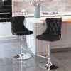 A&A Furniture Modern Swivel Velvet Barstools Adjusatble Seat Height