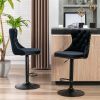 A&A Furniture Modern Swivel Velvet Barstools Adjusatble Seat Height