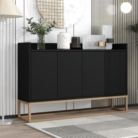 Modern Sideboard Elegant Buffet Cabinet with Large Storage Space for Dining Room, Entryway (Color: Black)