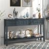 Rustic Entryway Console Table, 60" Long Sofa Table with two Different Size Drawers and Bottom Shelf for Storage