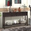 Rustic Entryway Console Table, 60" Long Sofa Table with two Different Size Drawers and Bottom Shelf for Storage