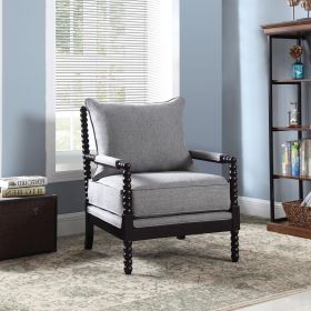 Removable Back Accent Chair (Color: Grey/Black)