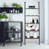Minimalist Industrial-Chic Wall Mounted 5-Tier Etagere Ladder Shelf Bookcase
