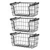 Oceanstar Stackable Metal Wire Storage Basket Set for Pantry, Countertop, Kitchen or Bathroom