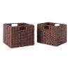 Winsome Wood Tessa Melanie Foldable Woven Fiber Basket Set; Storage Basket
