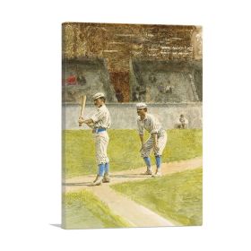 Baseball Players Practicing 1875 (Type: Standard Framed Canvas Print, size: 24" x 16" / 60cm x 40cm (approx))