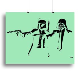 Banksy Pulp Fiction Star Wars Green Canvas Print or Poster (Type: Poster Print, size: 32" x 24" / 80cm x 60cm (approx))