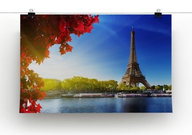 Seine in Paris with Eiffel tower Canvas Print or Poster (Type: Poster Print, size: Large (24" x 16"))