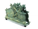 Cast Iron Seashell Napkin Holder 7"