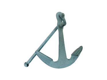 Cast Iron Anchor Paperweight 5" (Color: Dark Blue)