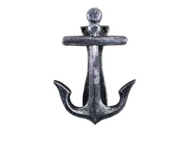 Cast Iron Decorative Anchor Door Knocker 6" (Finish: Antique Silver)