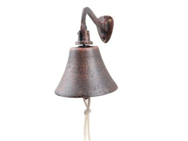 Cast Iron Hanging Ship's Bell 6" (Finish: Rustic Copper)