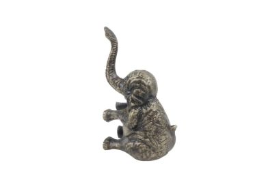 Cast Iron Elephant Metal Door Stop 8" (Finish: Rustic Gold)