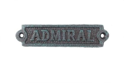 Cast Iron Admiral Sign 6" (Finish: Seaworn Blue)