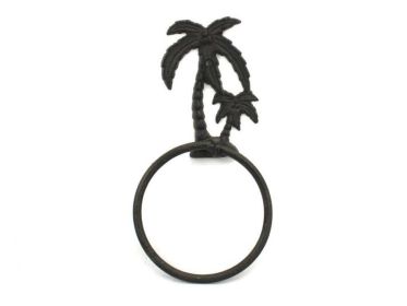 Cast Iron Palm Tree Towel Holder 9" (Finish: Cast Iron)