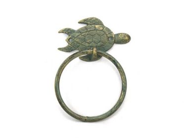 Cast Iron Sea Turtle Towel Holder 7" (Finish: Antique Bronze)