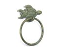 Cast Iron Sea Turtle Towel Holder 7"