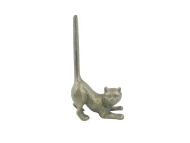 Antique Bronze Cast Iron Cat Paper Towel Holder 10"" (Finish: Antique Bronze)