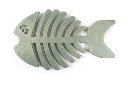 Cast Iron Fish Bone Trivet 11" (Finish: Seaworn Bronze)