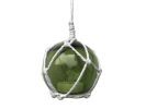 LED Lighted Japanese Glass Ball Fishing Float with Netting Christmas Tree Ornament 3"