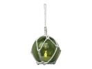 LED Lighted Japanese Glass Ball Fishing Float with Netting Christmas Tree Ornament 3"