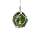 LED Lighted Japanese Glass Ball Fishing Float with Netting Christmas Tree Ornament 3"