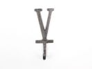 Cast Iron Letter V Alphabet Wall Hook 6"