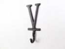 Cast Iron Letter V Alphabet Wall Hook 6"