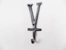 Cast Iron Letter V Alphabet Wall Hook 6"