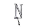 Cast Iron Letter N Alphabet Wall Hook 6"