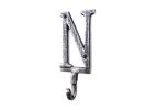 Cast Iron Letter N Alphabet Wall Hook 6"