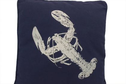 Navy Blue and White Pillow 16" (Option: Lobster)
