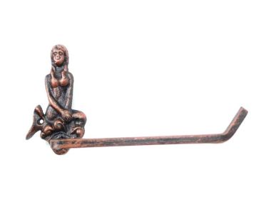 Cast Iron Mermaid Toilet Paper Holder 10" (Finish: Rustic Copper)
