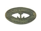 Oval Cast Iron Captains Quarters with Anchor Sign 8"