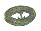 Oval Cast Iron Captains Quarters with Anchor Sign 8"