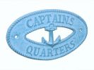 Oval Cast Iron Captains Quarters with Anchor Sign 8"