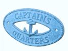Oval Cast Iron Captains Quarters with Anchor Sign 8"